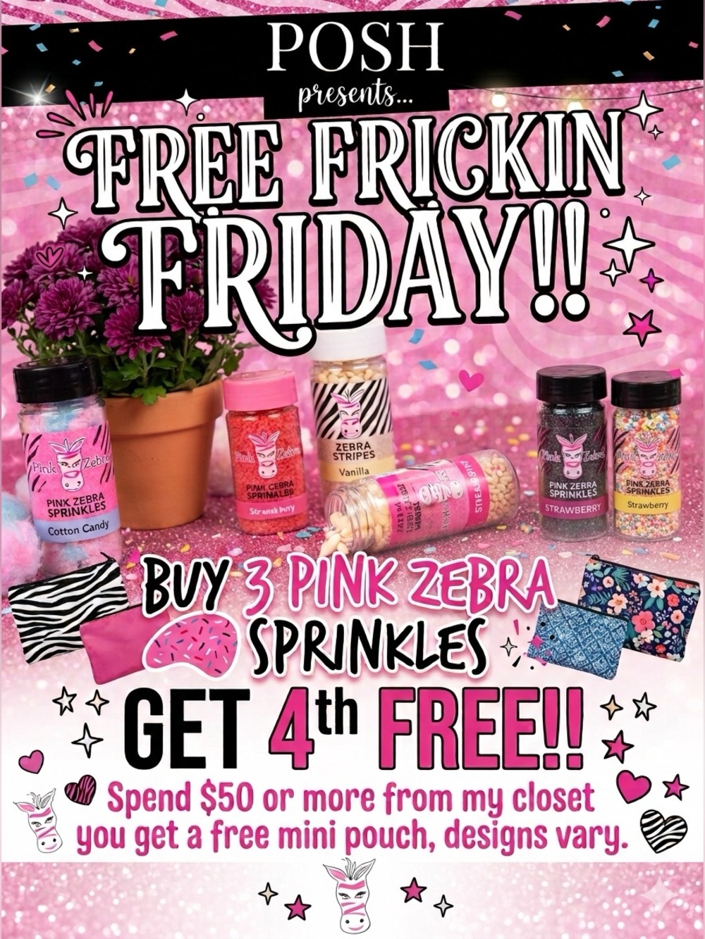 Pink Zebra Pink Sprinkles Assortment - Pink